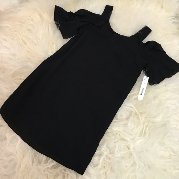 AQUA Ruffled Cold Shoulder Cocktail Dress - Picture 2 of 6